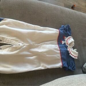 Nautical-Themed Kids Bottoms - White and Blue